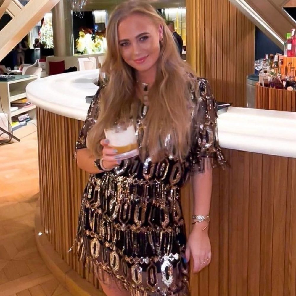 ZARA SEQUINED FRINGED DRESS